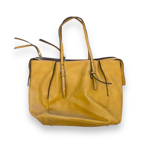 Urban Expressions Handbags - Urban Expressions Yellow Faux Leather Tote Bag
